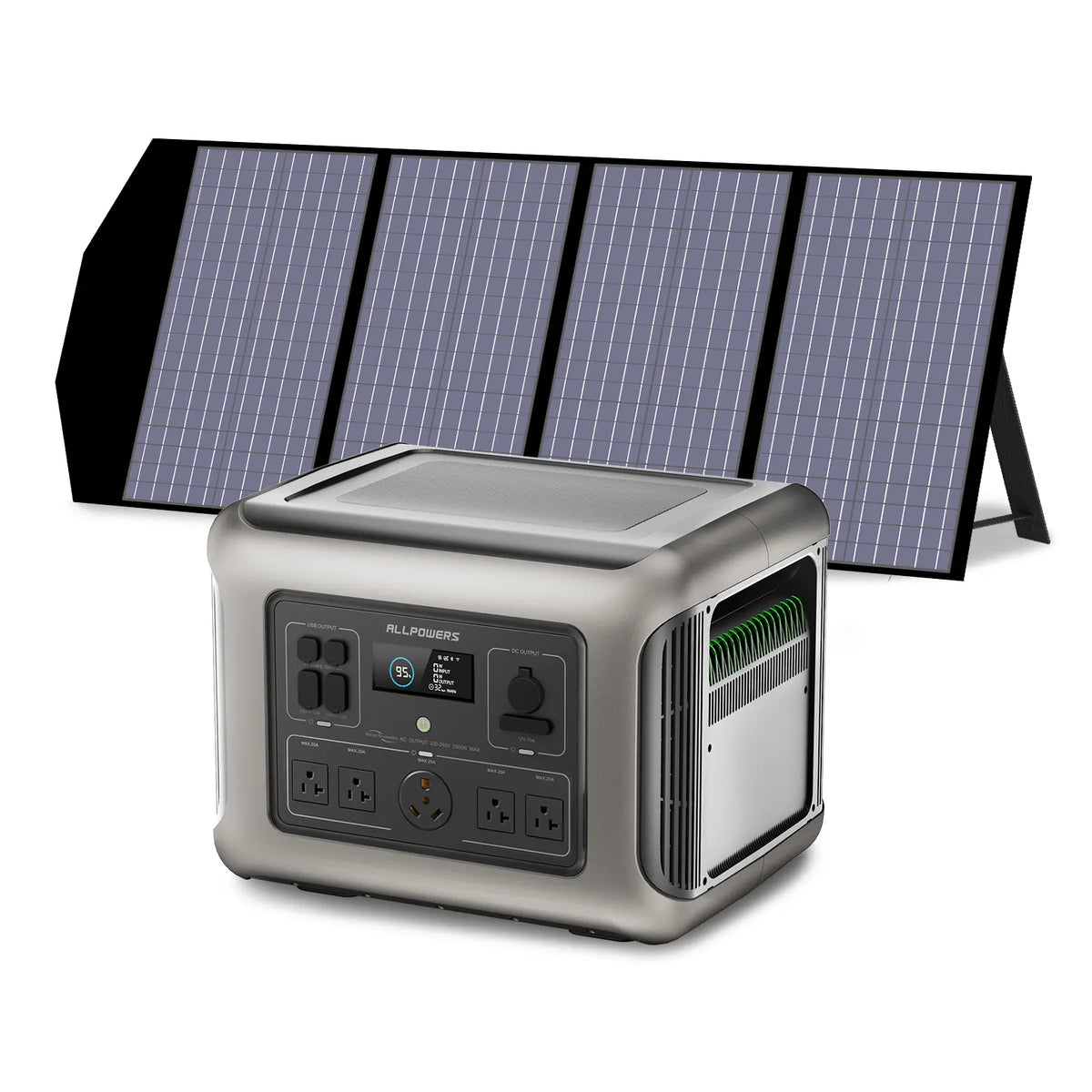ALLPOWERS Solar Generator Kit 2500W (R2500 V2 + SP029 140W Solar Panel)